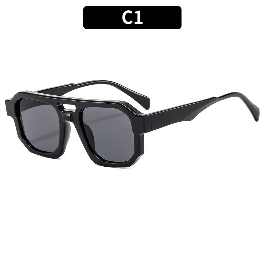 Casual Solid Color Ac Square Full Frame Men's Sunglasses
