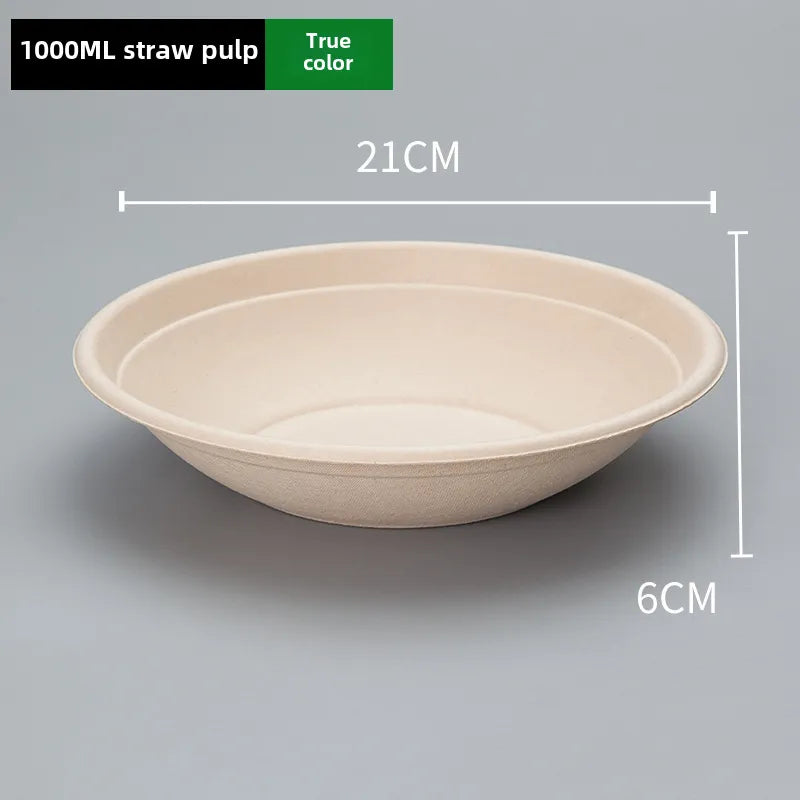 Disposable paper bowl tableware set paper bowl commercial household bowl degradable whole box disposable round bowl