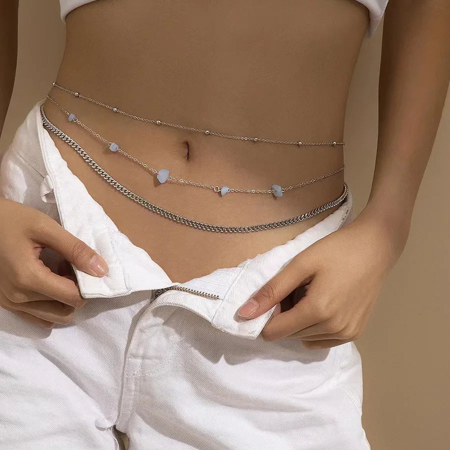 Jewelry Bikini Rhinestone Chain Waist Decoration Multi-layer Body Chain Star Rhinestone Tassel Waist Chain Women