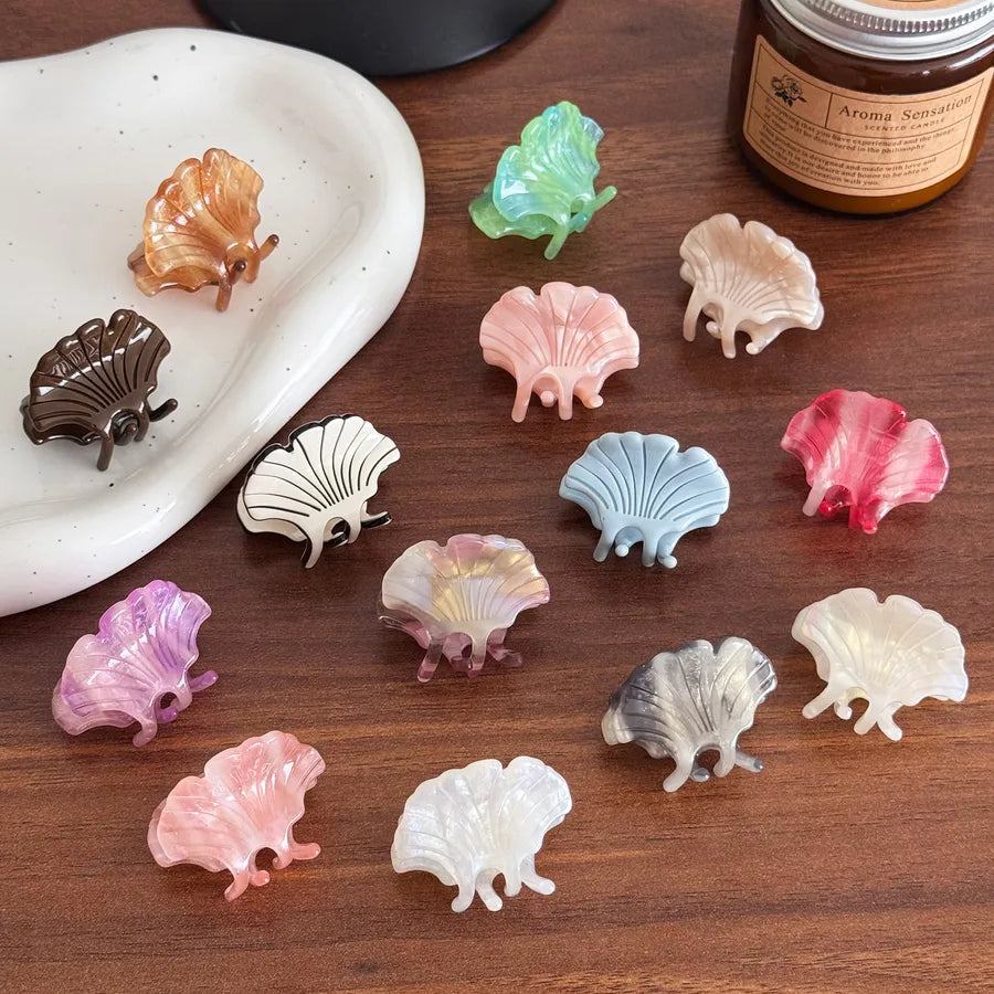 Mini Acetate Ginkgo Leaf Hair Clips Versatile Cute Hair Accessories Side Ponytail Holders Hair Decorations For Women Casual Style