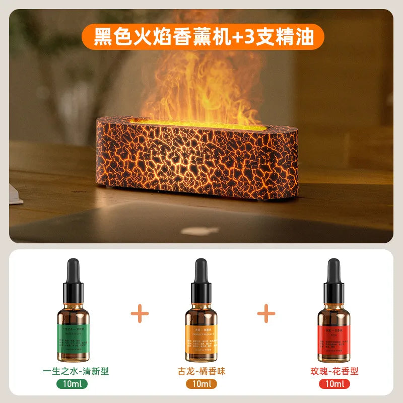 colorful 3d simulation flame aromatherapy Machine usb home office atmosphere air humidifying flame humidifier