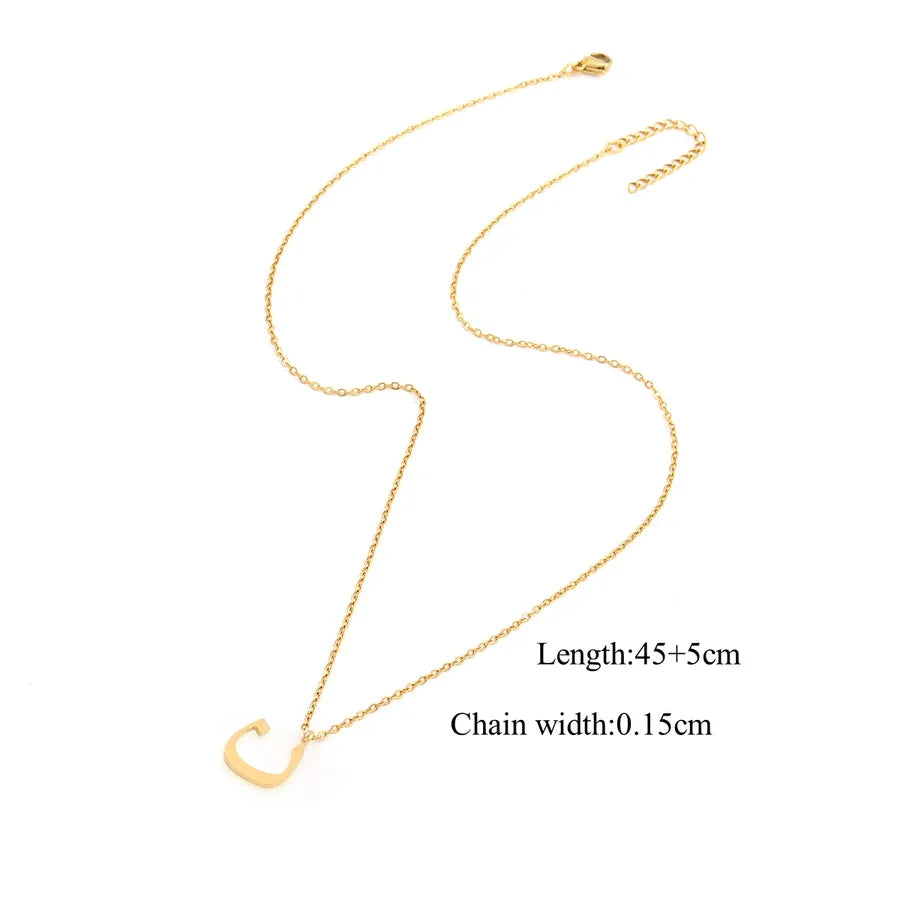 Wholesale Jewelry Casual Simple Style Arabic Letters 201 Stainless Steel 304 Stainless Steel cable chain Pendant Necklace