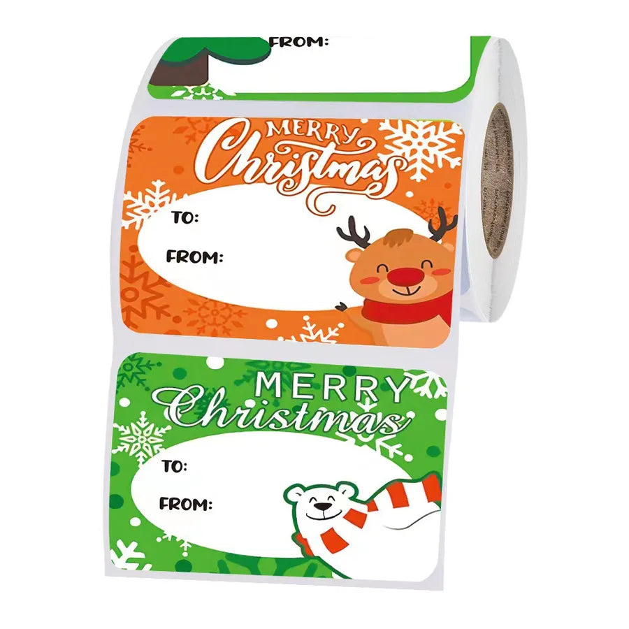 cute christmas gift adhesive stickers 250 stickers/roll