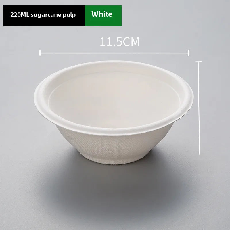 Disposable paper bowl tableware set paper bowl commercial household bowl degradable whole box disposable round bowl