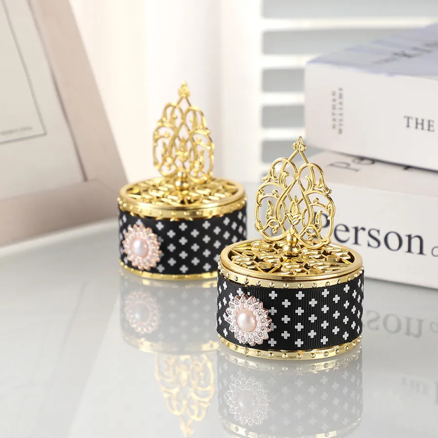 European-style Hollow-out Electroplated Lace Candy Box Pearl Accessories Small Candy Box Wedding Party Accompanying Gift Box