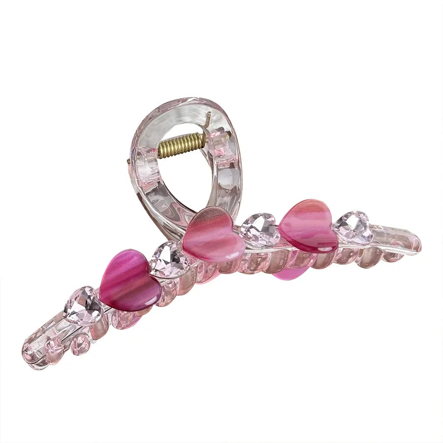 Sweet Heart Shark Clip Hair Accessories For Girls Basic Style Mixed Material Hairpins Versatile Back Of Head Hair Clips