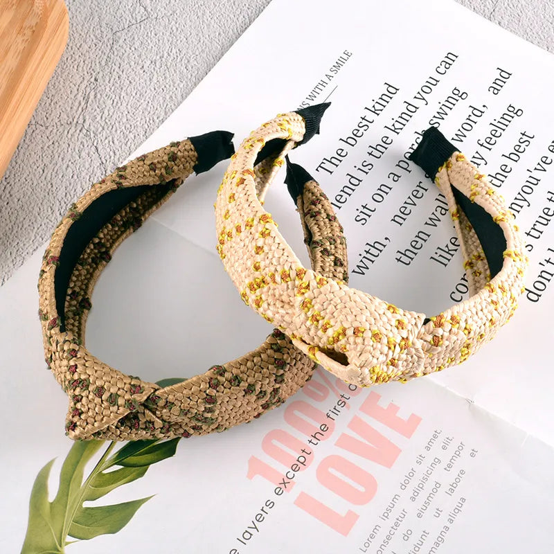 new simple straw braided hair band