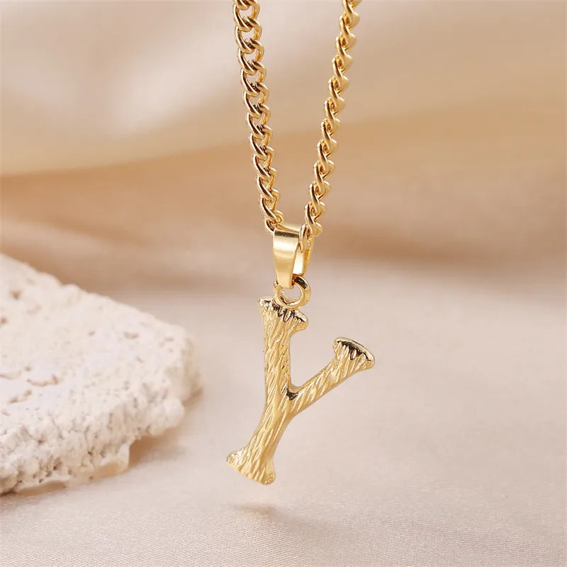 Wholesale Jewelry Sweet Simple Style Artistic Letter 201 Stainless Steel 304 Stainless Steel 18K Gold Plated Plating Pendant Necklace
