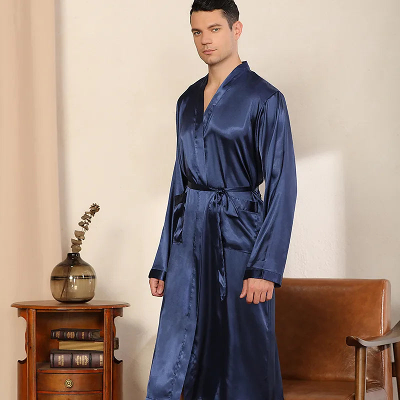 Holiday Men's Vacation Simple Style Solid Color Imitated Silk Polyester Pajama Sets