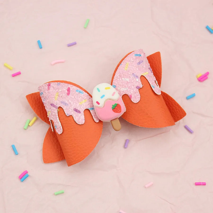 Amazon's New Donut Hairpin Children's Bow Hair Accessories Ice Cream Cream Candy Color Girl Hairpin