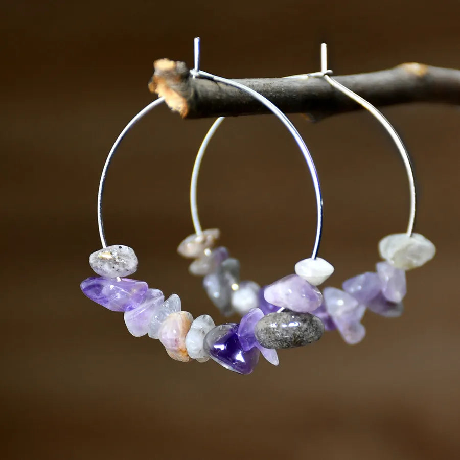 1 Pair Elegant Lady Vacation Geometric Beaded natural stone Earrings