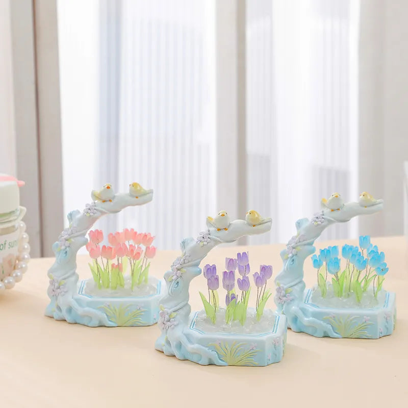 Simple Style Floral Resin Ornaments Lighting Accessories