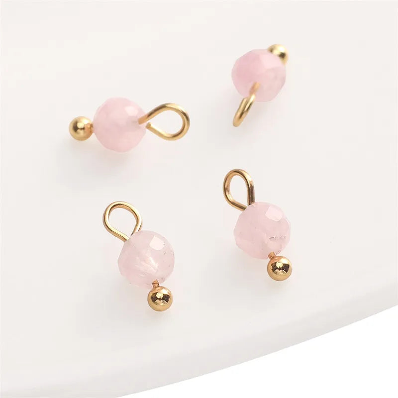Handmade Natural Stone Pendant Beads Small Drop Earrings Bracelet Necklace Weaving Material Accessories Simple Style Jewelry