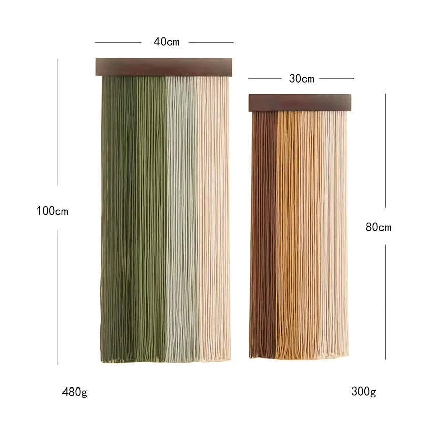 New Nordic Style Retro Home Wall Decoration Wood Board Tassel Wall Decoration Cotton Rope Hand-woven Tapestries Wall Hanging