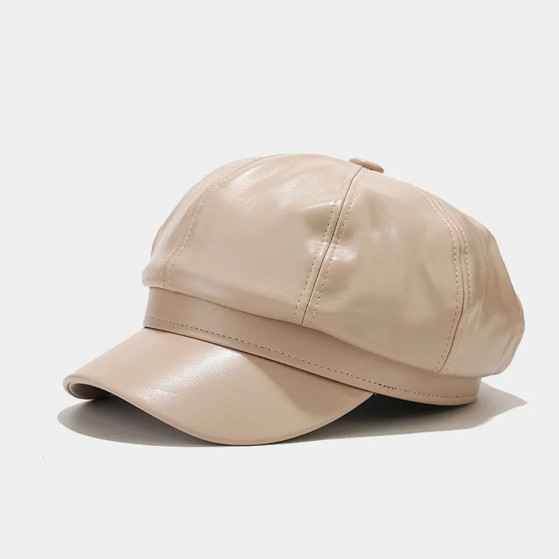 women's retro solid color curved eaves ivy cap