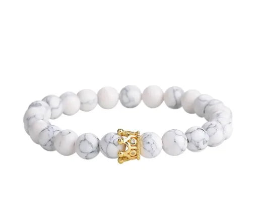 Simple Style Classic Style Round Natural Stone Agate Artificial Gemstones Bracelets In Bulk