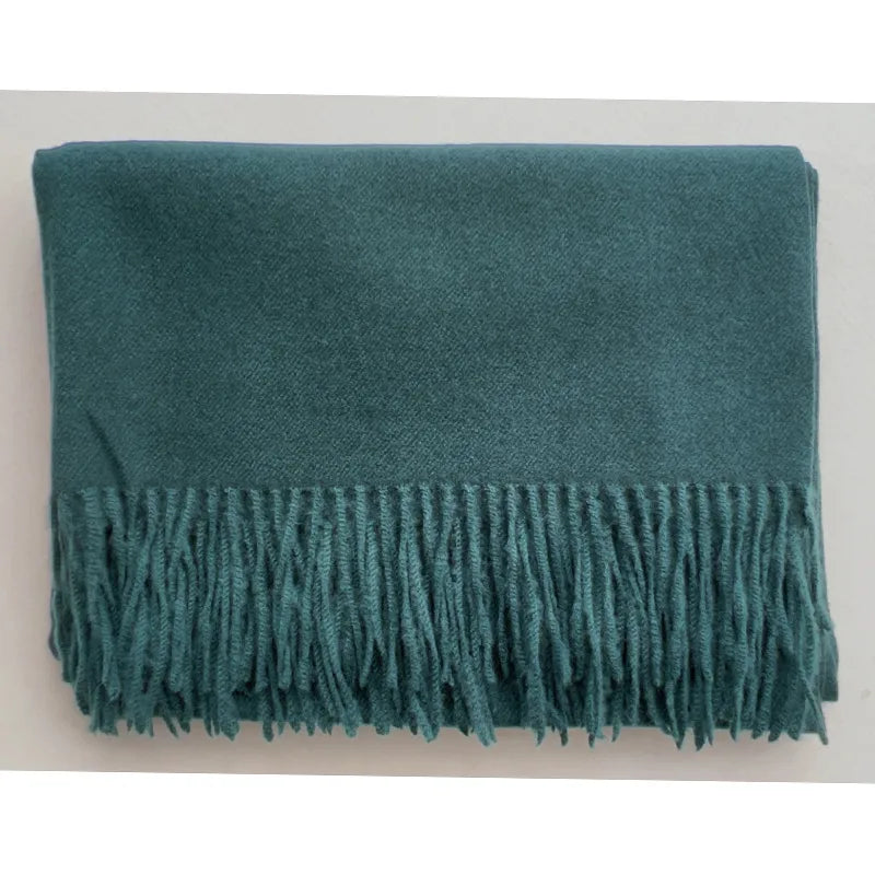 women's simple style solid color imitation cashmere scarf