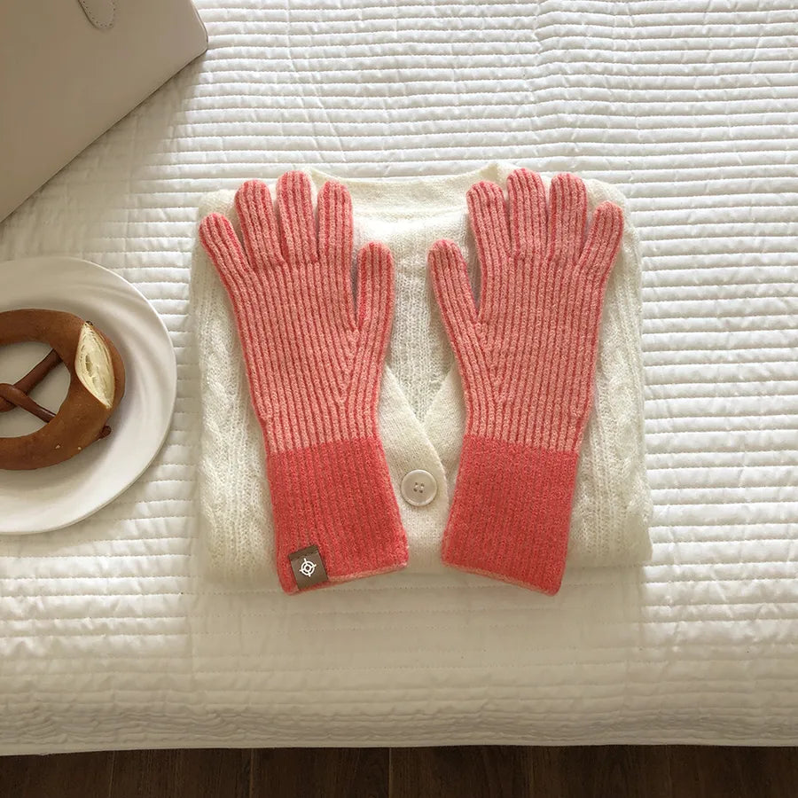 women's elegant basic stripe gloves 1 pair
