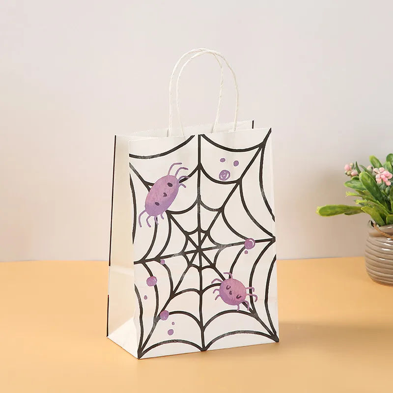 halloween cool style pumpkin spider web ghost kraft paper daily gift bags 1 piece