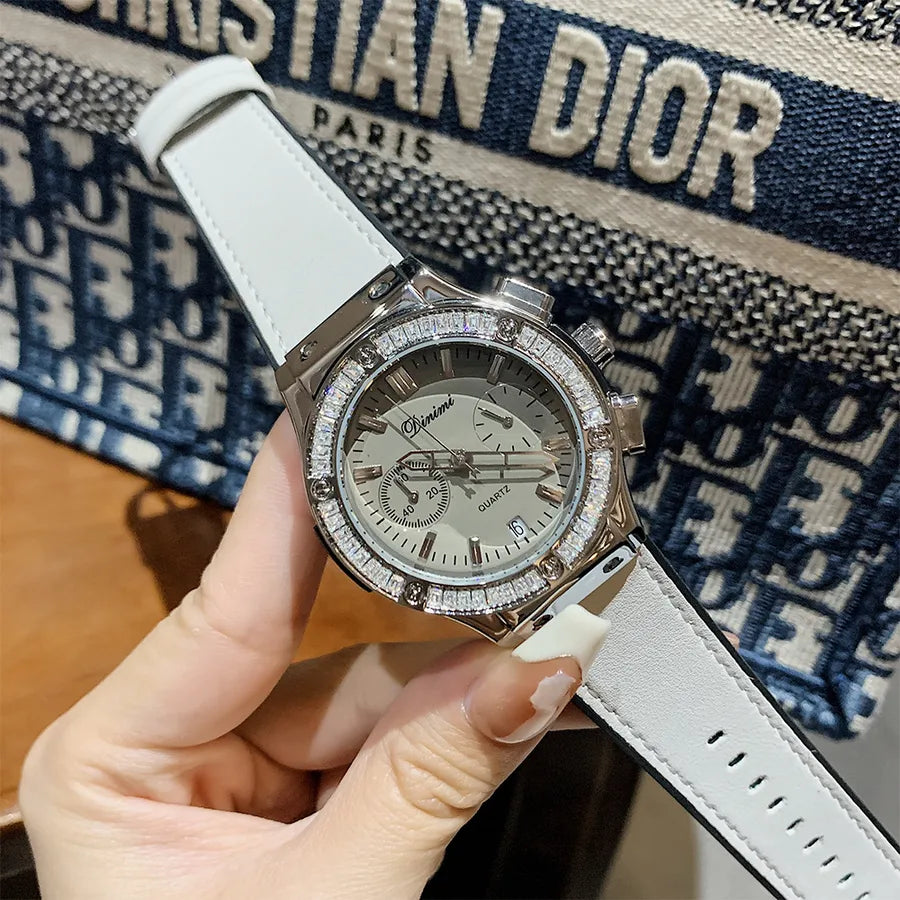 Casual Solid Color Buckle Quartz Women's Watches