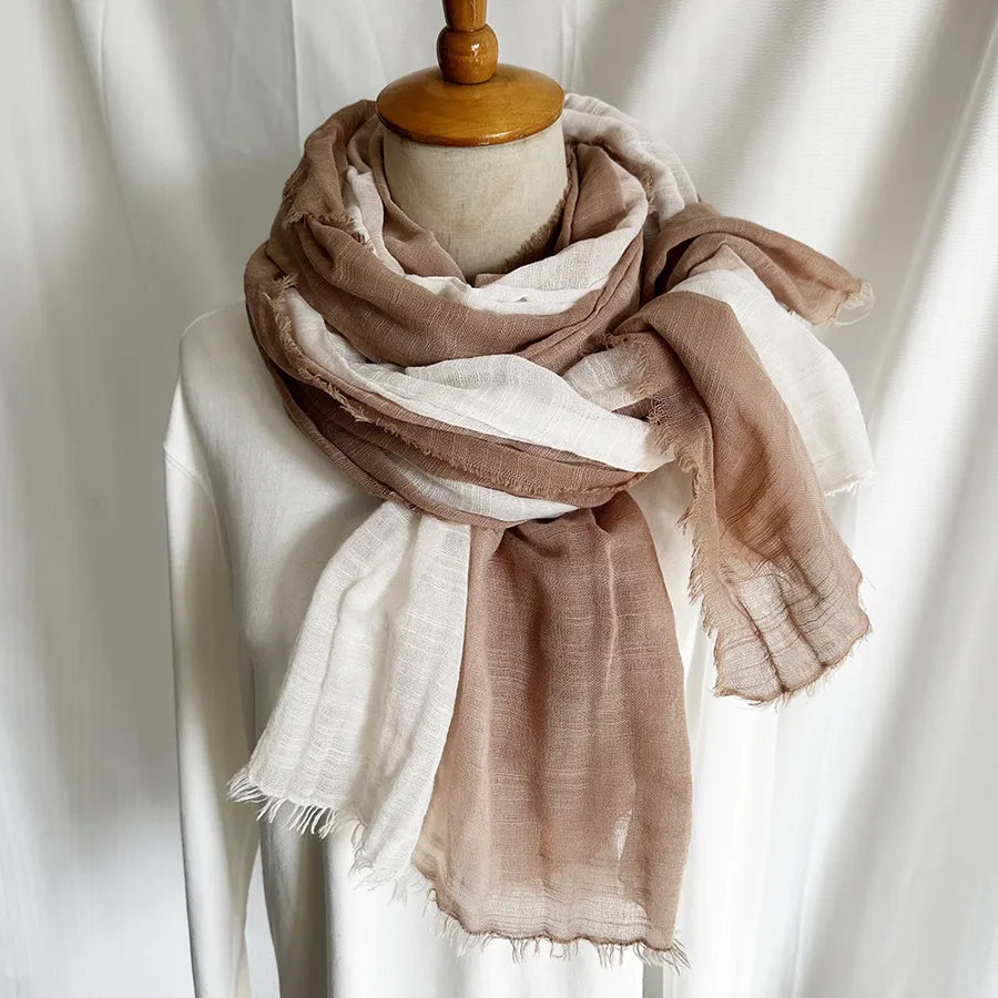 Unisex Simple Style Color Block Cotton Scarf