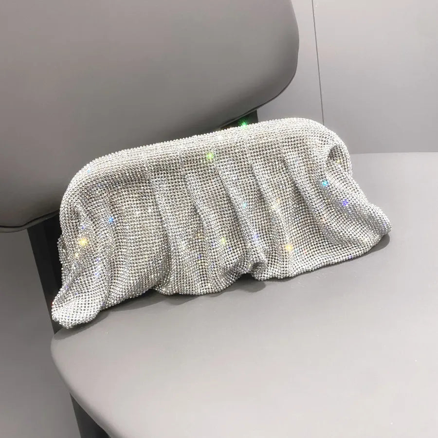 silver gold blue pvc solid color square evening bags