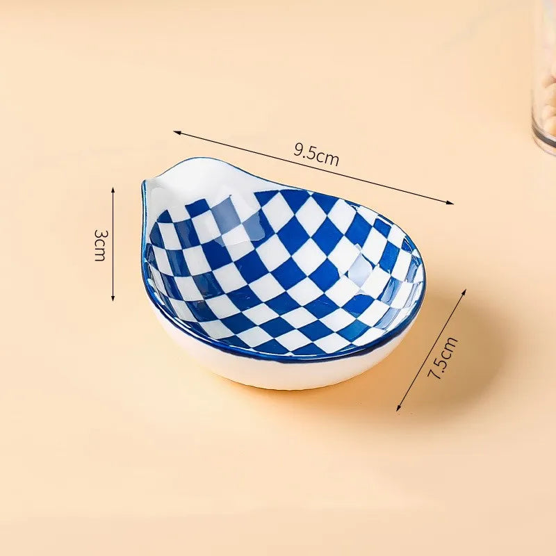 Casual Classical Lattice Flower ceramics Tableware 1 Piece 1 Set