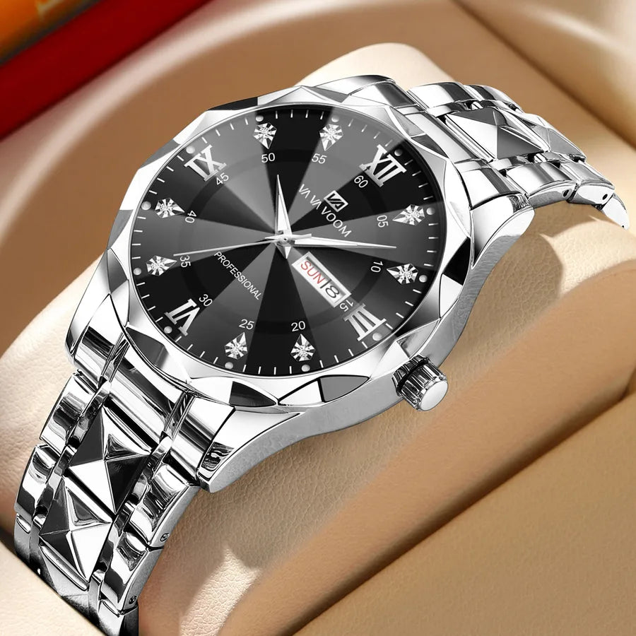 Business Geometric Butterfly Double Snap Quartz Men's Watches