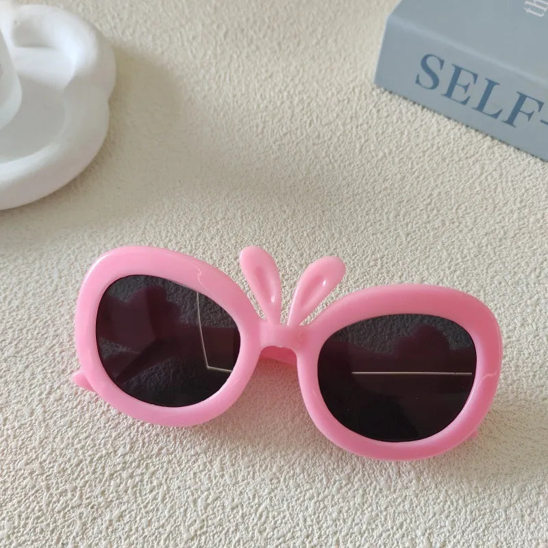 Sweet Simple Style Solid Color Resin Special-Shaped Mirror Full Frame Kids Sunglasses
