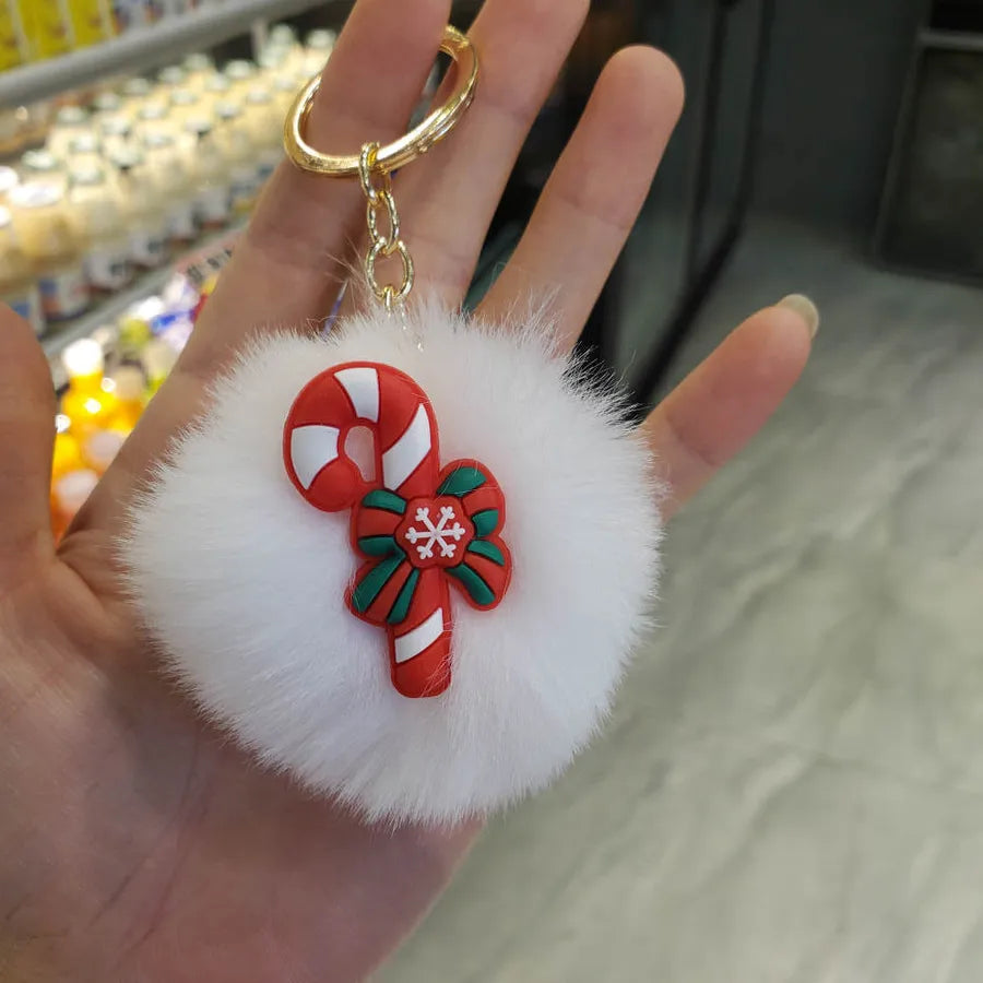 creative three-dimensional christmas fur ball bag pendant keychain