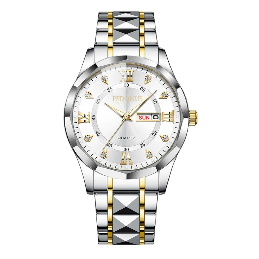 Explosive Watch Men's Watch Luminous Waterproof Business Casual Quartz Rivet Steel Belt Men's Watch Wholesale
