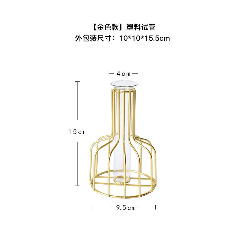 Simple Style Irregular Iron Vase Artificial Decorations