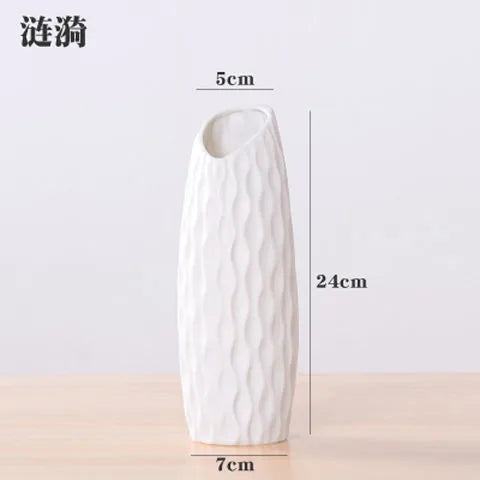 Simple Modern Star Ceramic Vase Ornaments Living Room White Porcelain Fresh Dried Flower Creative Ceramic Flower Set