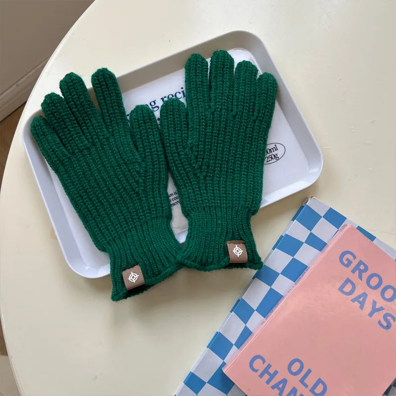 women's simple style solid color gloves 1 set
