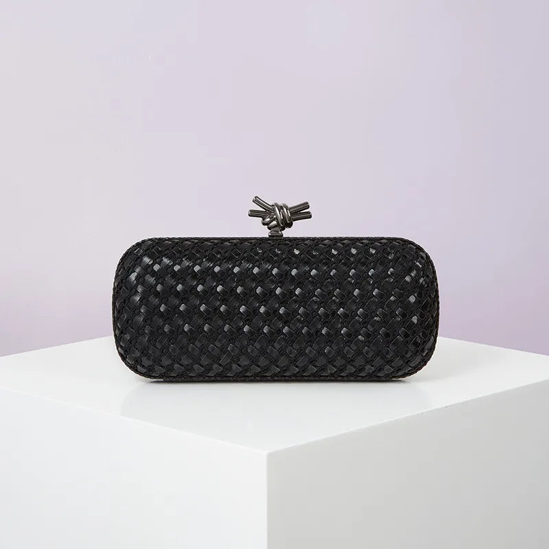 colour Black Blue Pu Leather Polyester Geometric Evening Bags