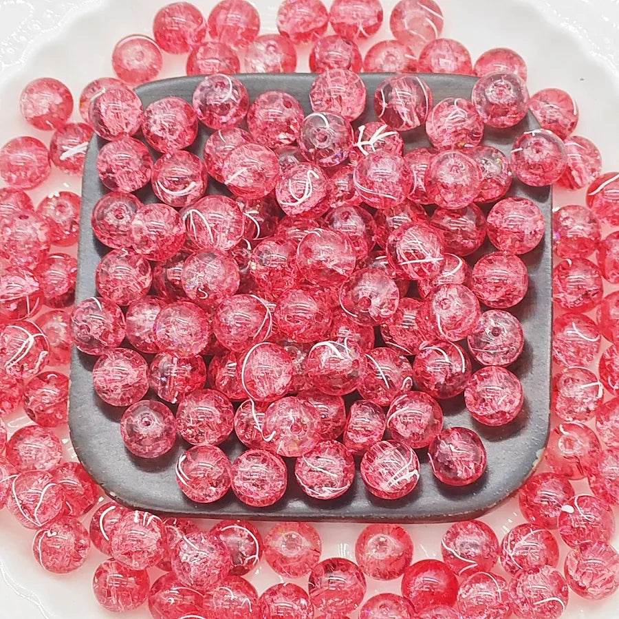 50 PCS/Package Glass Color Block Beads