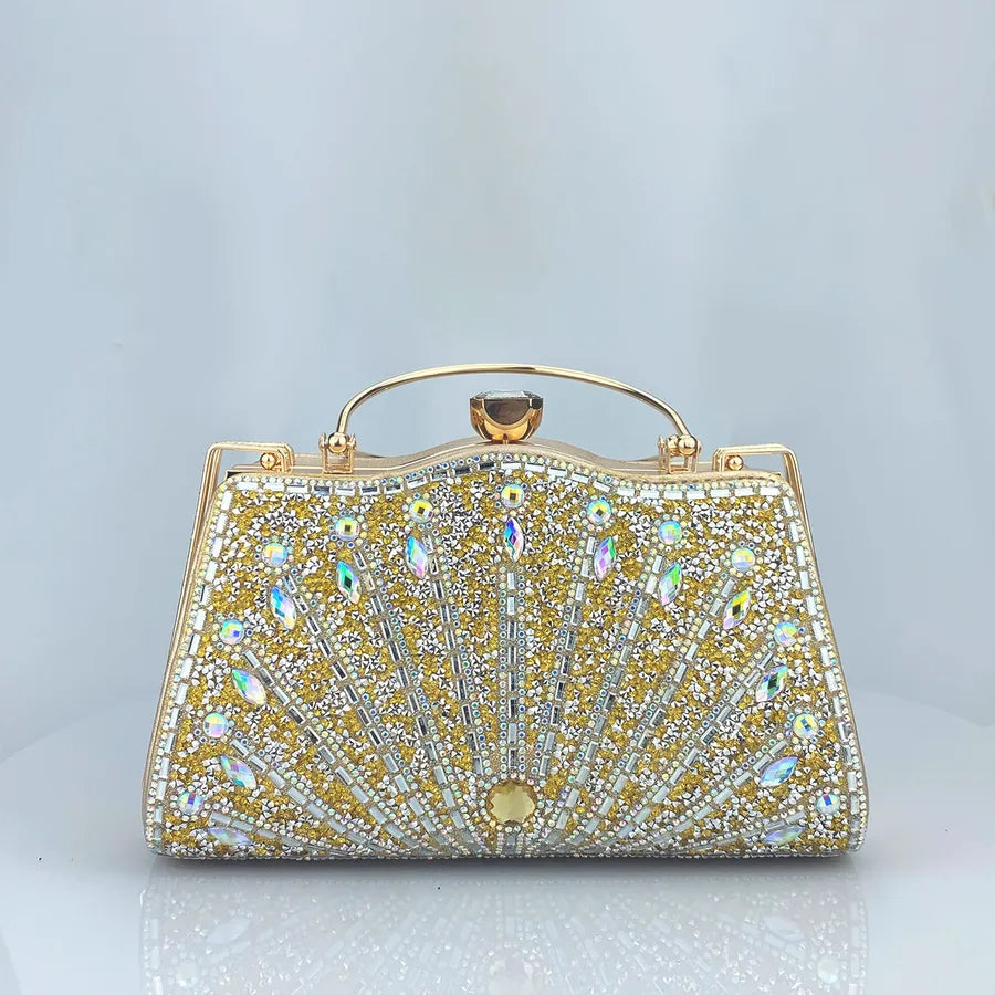 Black Gold Blue Pu Leather Solid Color Evening Bags