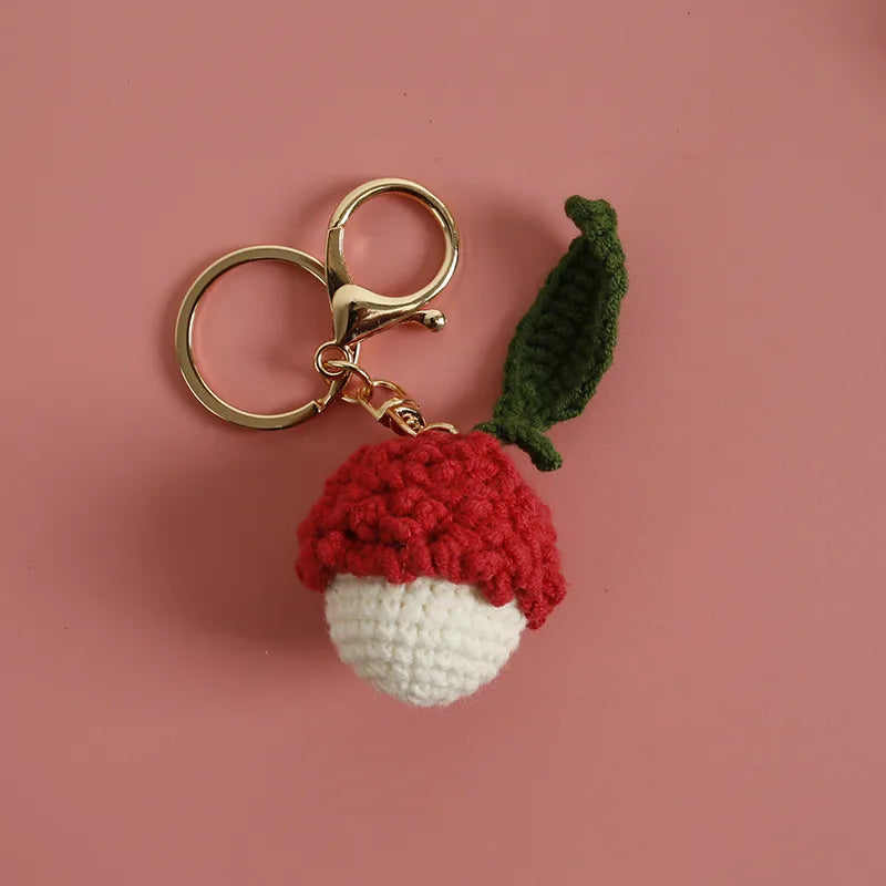 Cute Fruit yarn Knitting Keychain