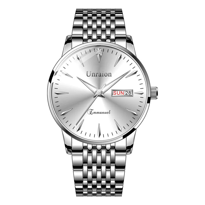business simple style letter single folding buckle quartz men's watches