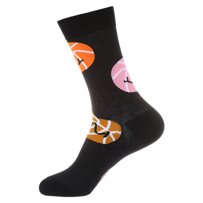 Men's Cute Streetwear Rabbit Smile Face Cotton Jacquard Crew Socks 10 Pairs Per Pack