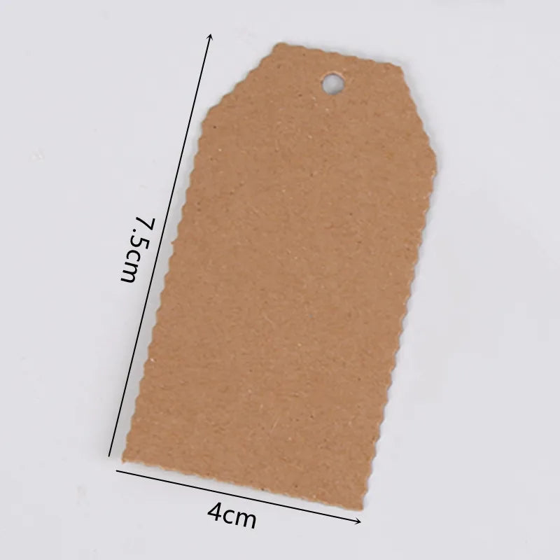Fixed wholesale retro shaped cowhide Cardboard DIY graffiti bookmark label gift packaging bag tag message card