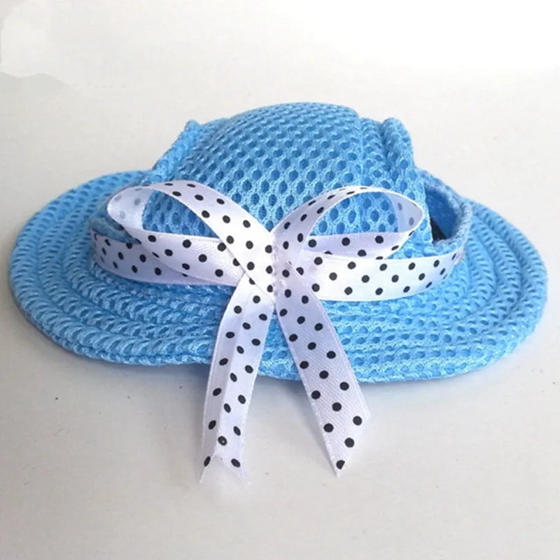 simple style canvas oxford cloth stripe pet hat