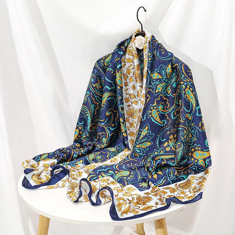 women's lady flower cloud brocade printing scarf