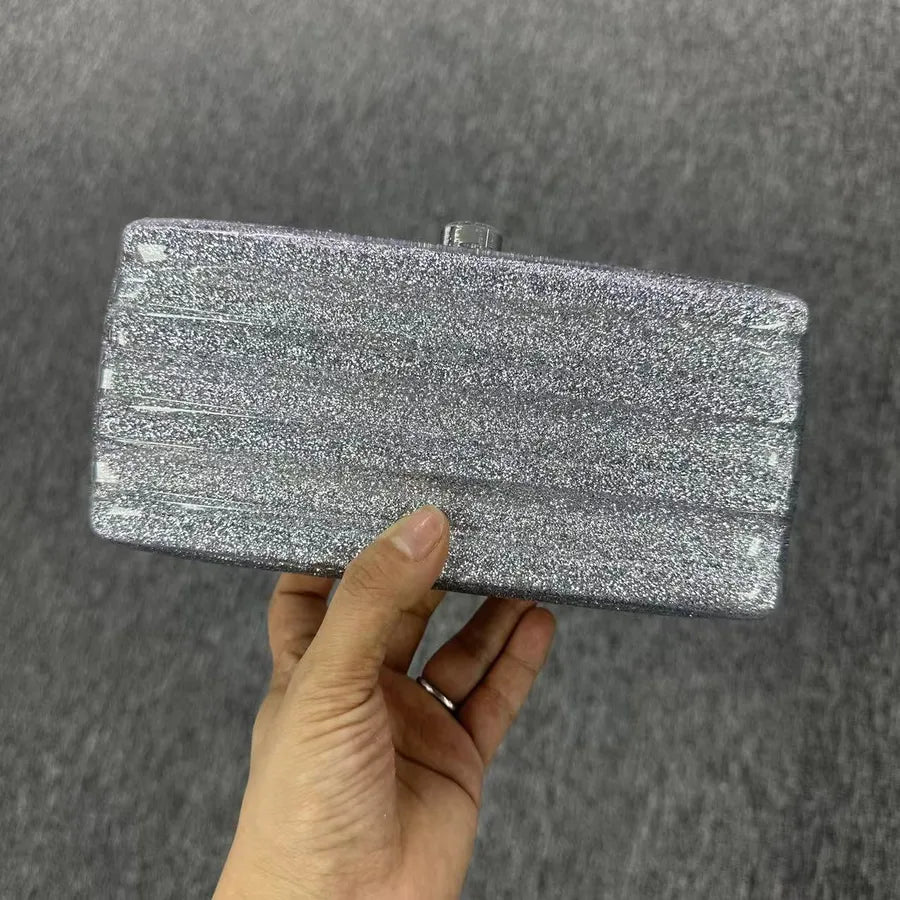 Milky White Black Rose Red Arylic Solid Color Square Evening Bags