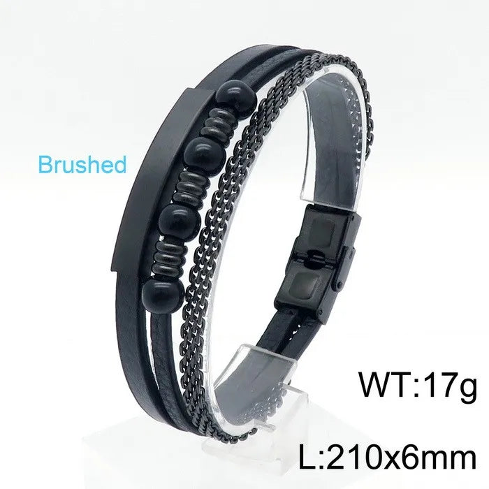 Vintage Style Punk Geometric Titanium Steel Plating 18K Gold Plated Men's Bangle