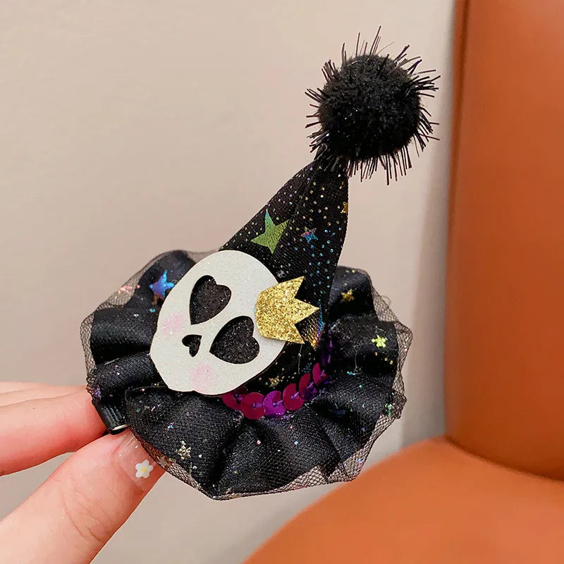 Halloween Cute Funny Kid'S Pumpkin Bat Hair Clip