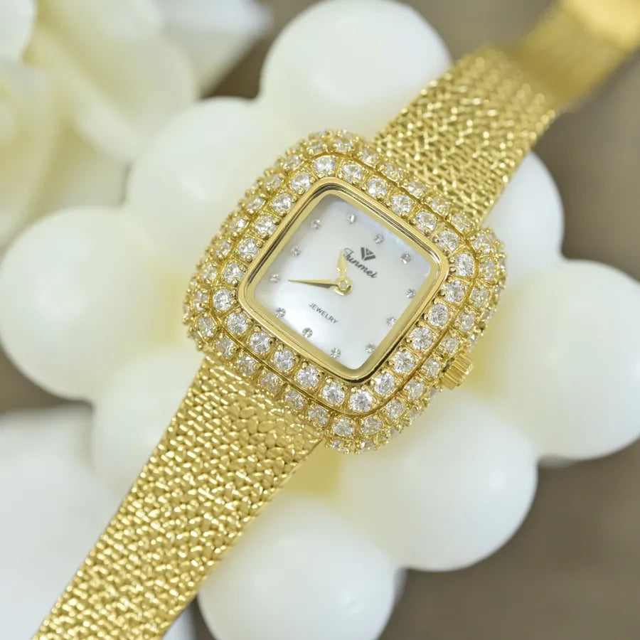 Elegant Vintage Style Geometric Single Folding Buckle Quartz Watch Women's Watches