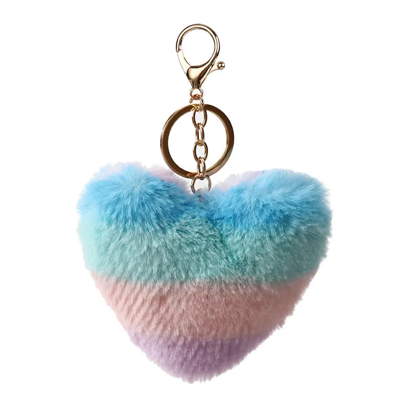 cute modern style classic style heart shape plush bag pendant keychain