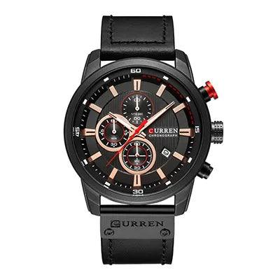 Business Solid Color Buckle Quartz Men's Watches