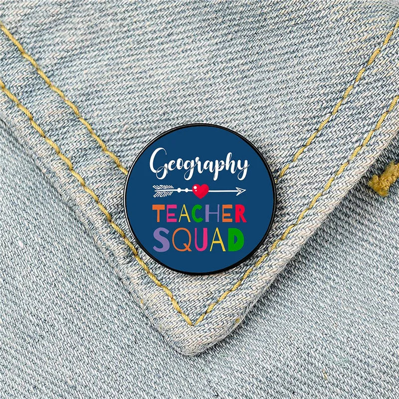 Modern Style Pin Letter Metal Printing Unisex Brooches